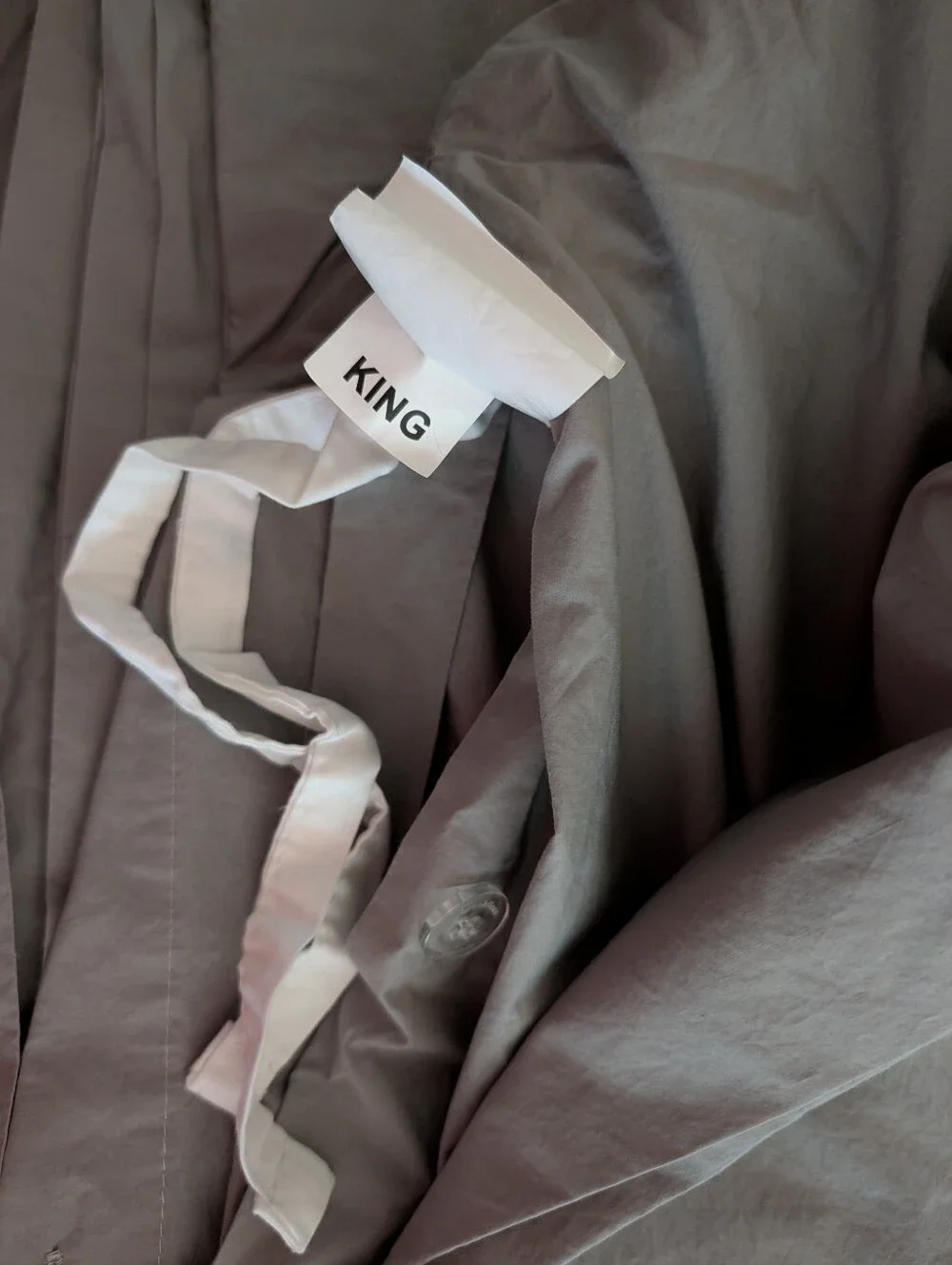 Brooklinen - NWOT Gray Classic Percale Duvet Cover, Size King/Cali King